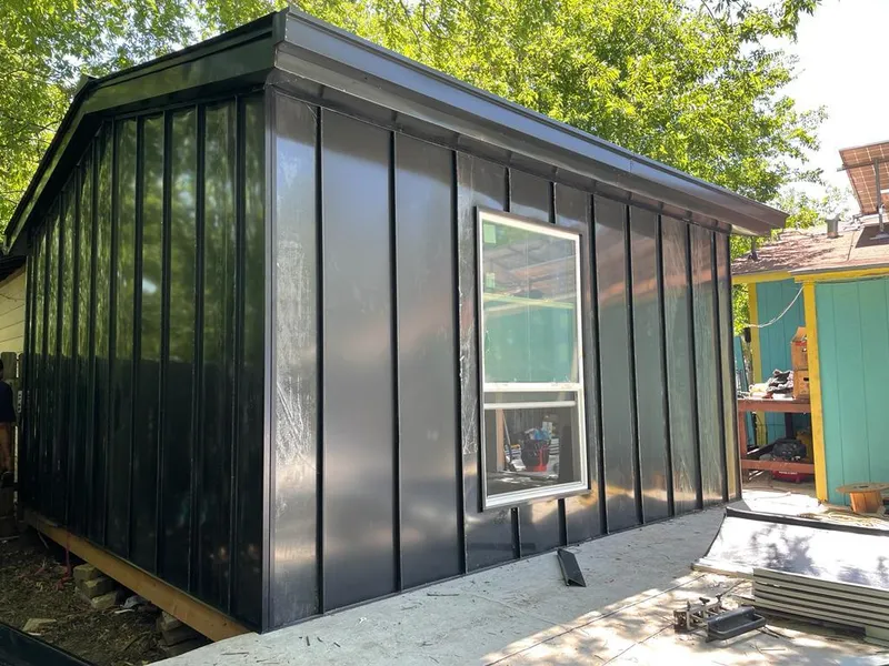 Black standing seam metal wall panels for Metal Roof Installation in Hartford